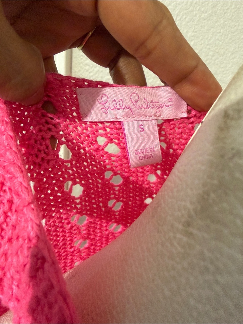 Lilly Pulitzer Hot Pink Knit Halter Tank Breathable Lightweight Breezy - Picture 5 of 6